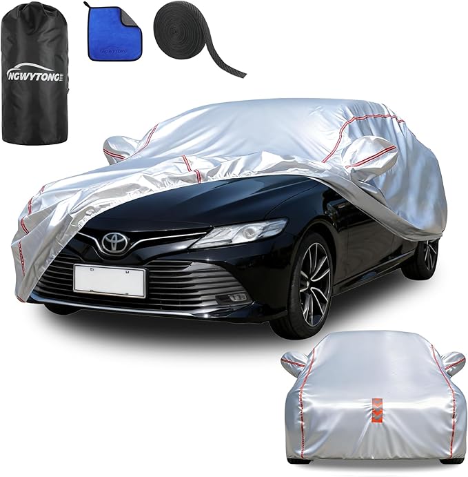 Car Cover Waterproof All Weather for Toyota Camry, 30 S Quick Install Underbody Wrap-Around Mount Car Covers for Automobiles