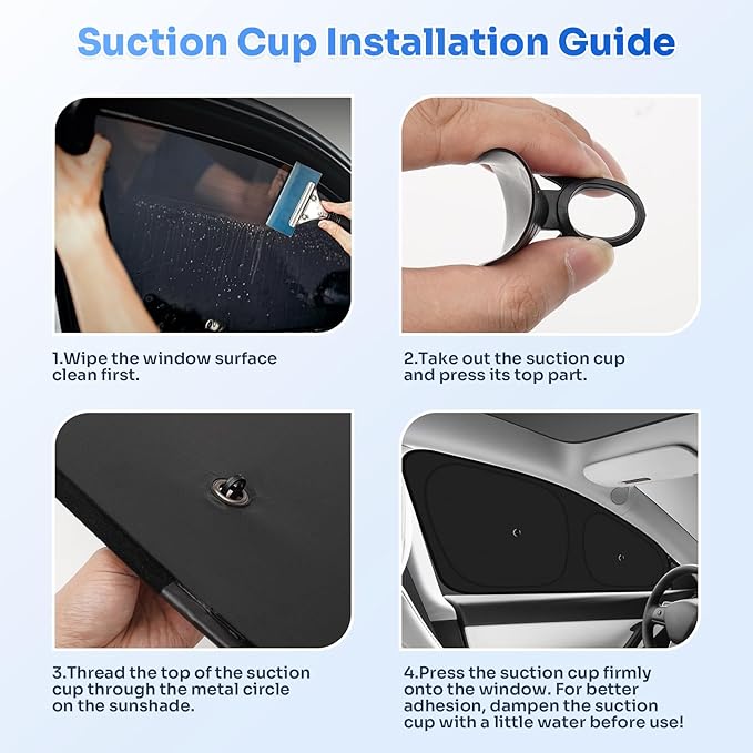 Upgraded Window Shades for 2020-2024 Tesla Model Y Accessories with Suction Cups Windshield Sun Shade Side Rear Window Covers Sunshade Sun Shield Privacy Protection for Camping Black 8PCS
