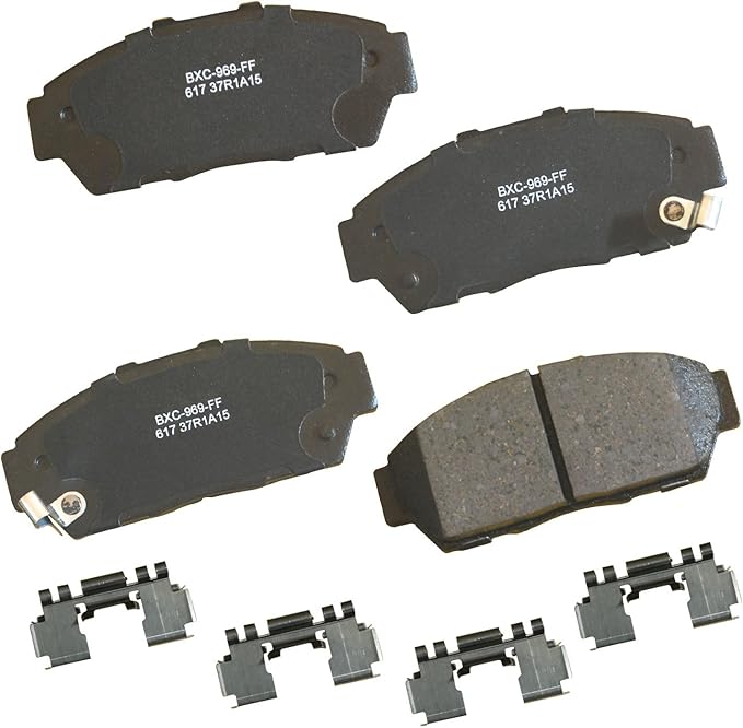Bendix Premium SBC617 Ceramic Front Brake Pads for Acura Integra 2001-1994, Honda Civic 1995-1994, Civic del Sol 1997-1996
