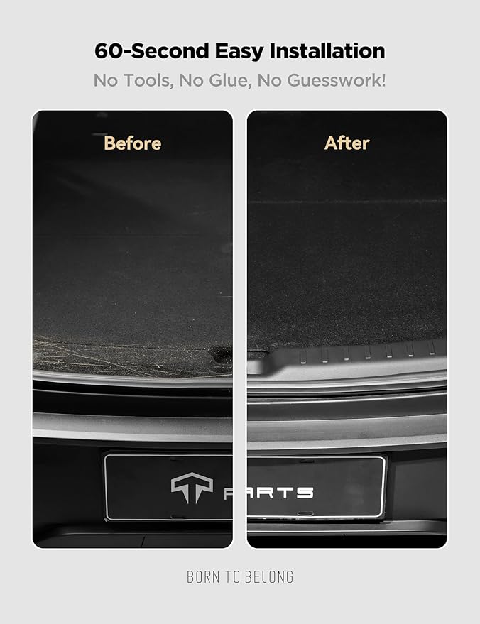 TPARTS Tailgate Threshold Cover for Tesla Model Y Juniper 2026 2025 Anti-Scratch Trunk Bumper Guard Door Sill Protector TPE Trunk Sill Guard Model Y Interior Accessories (Premium/Performance)