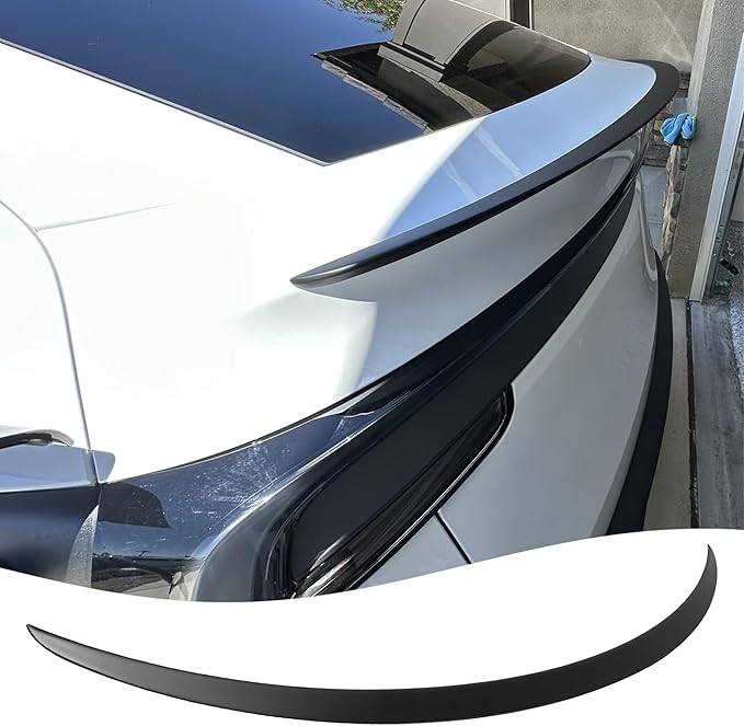 STSEV01 Rear Spoiler Fit for New Tesla Model Y Juniper 2026, Upgraded Sporty Performance OEM Appearance Type, Rear Trunk Lip Wing Exterior Accessories, Tape Installation (Matte Black)