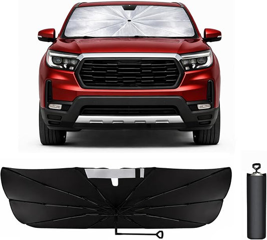 Car Windshield Sun Shade Umbrella - Custom-Fit for Honda Ridgeline AWD RTL-T 2017-2026 Umbrella Sunshade,Easy Install,UV Protection & Heat Reflective,Keep Interior Cooler with Storage Bag