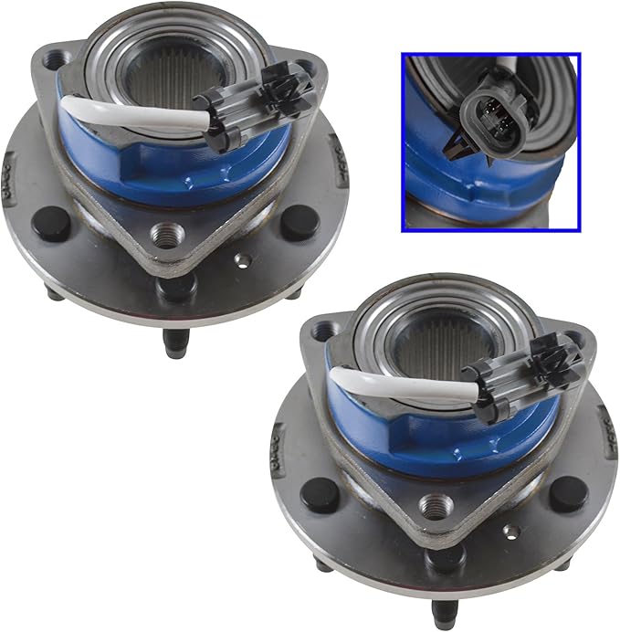 TRQ 2 Piece Front Wheel Bearing & Hub Assembly Set Compatible with 2006-2007 Buick Terraza 2006-2008 Chevrolet Uplander 2006 Pontiac Montana Saturn Relay