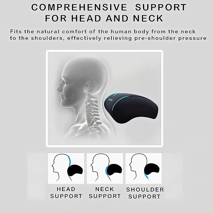 Car Headrest Neck Pillow Support Memory Foam Ergonomic Design Accessory for Driving Seat Fatigue Relief Compatible with Model S X 3 Y & Cybertruck - 1 Piece