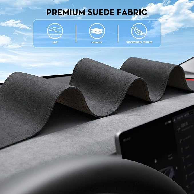 for Tesla Model Y Juniper Dashboard Cover,[Anti-Glare and Dustproof] Suede Dashboard Pad Dash Mat Compatible with New Tesla 2025-2026 New Model Y Juniper Accessories