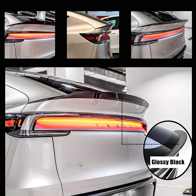 STSEV01 Rear Spoiler Fit for Tesla New Model Y Juniper 2026, Model YL-Style Performance Type ABS Wing Sporty Appearance, Trunk DeckLid Lip Exterior Accessories, Tape Installation (Gloss Black)