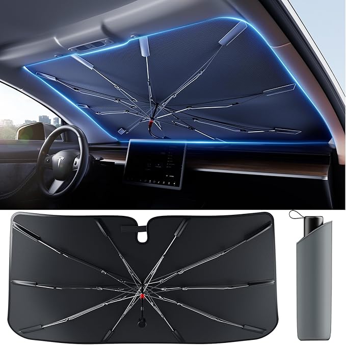 [2026 Upgraded] Weektic Custom Windshield Sun Shade Umbrella for Subaru Crosstrek 2012-2026, Heavy-Duty Titanium Silver Coating UPF100+, Sun & Heat Protection, Keep Vehicle Cool & Protect Interior