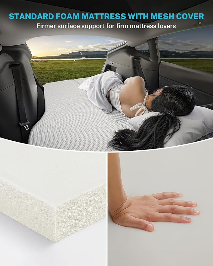Gonex Foam Mattress for Tesla Model Y 3, 2" Foam Car Camping Mattress with Washable Mesh Cover for Superior Support, Foldable with Storage Bag, Fits Frunk Trunk, Portable for Road Trips, 75" x 44.5"