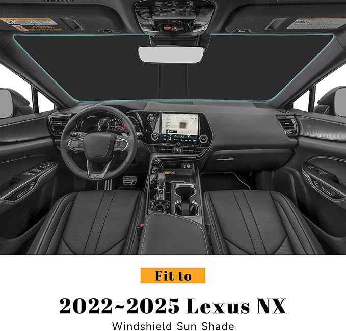 Car Windshield Sun Shade for Lexus 2022-2025 2026 NX NX250 NX350 NX350h NX450h+ Accessories (OEM Design) Reflective Foldable Heat Insulation Sunshade for Ultimate Protection