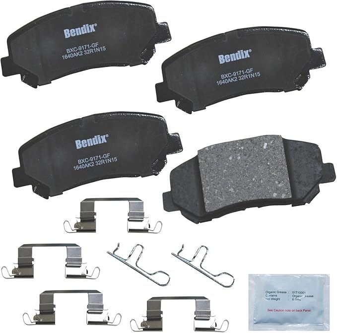 Bendix Priority1 CFC1640AK2 Ceramic Front Brake Pads for Chrysler 200 2017-2015, Jeep Cherokee 2019