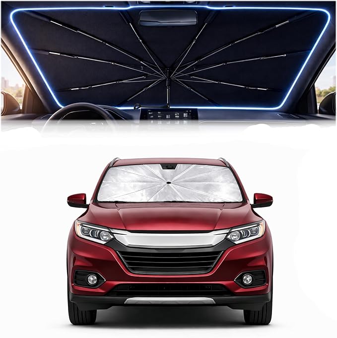 2026 Upgraded Car Windshield Sun Shade Umbrella - Custom-Fit for Honda HR-V 2016-2022 Umbrella Sunshade,Easy Install,UV Protection & Heat Reflective,Keep Interior Cooler with Storage Bag