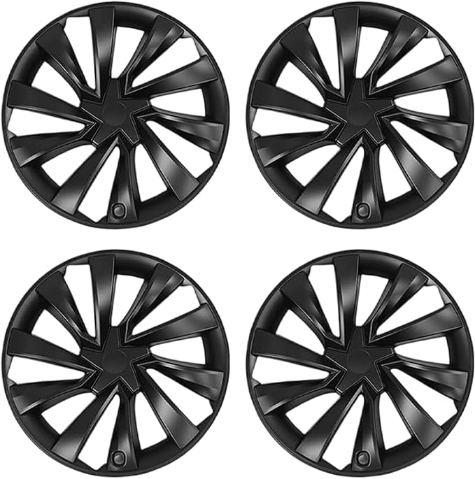 PakaLife Hubcaps for Tesla Model y Juniper Accessories 2026,Black Wheel Covers 19 Inch,Easy Clip-On Installation, (19inch)