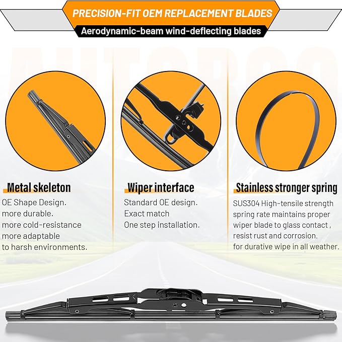 AUTOBOO 22"+22" Windshield Wipers Replacement for GMC Sierra 1500 2500 3500 HD 2019-2025-Original Factory Quality Wiper Blades (Pack of 2)