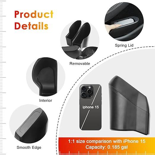for Tesla Model Y Trash Can Tesla Model 3 Trash Bin for 2018-2024 Tesla Small Car Trash Can for Driver & Passenger Front Side Door Mini Trash Garbage Bin w/Lid (Tesla Left & Right Side)