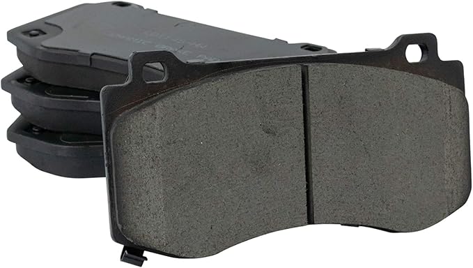 TRQ Front Brake Pads Ceramic Hardware Wear Sensor Compatible with 2005-2023 Chrysler 300 2006-2023 Dodge Charger 2008-2023 Challenger 2006-2008 Magnum 2006-2010 Jeep Grand Cherokee