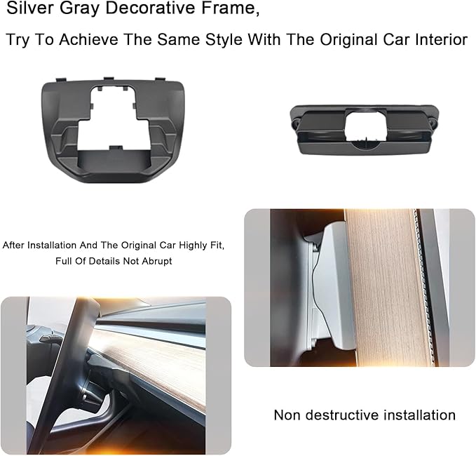 CUSP Screen Swivel Mount Rotating Holder For Tesla Model 3 Model Y Center Console Navigation Original Silver Screen,Upgraded Four Directions,Rotate Left & Right,Rotate Up & Down,2017-2023 Accessories