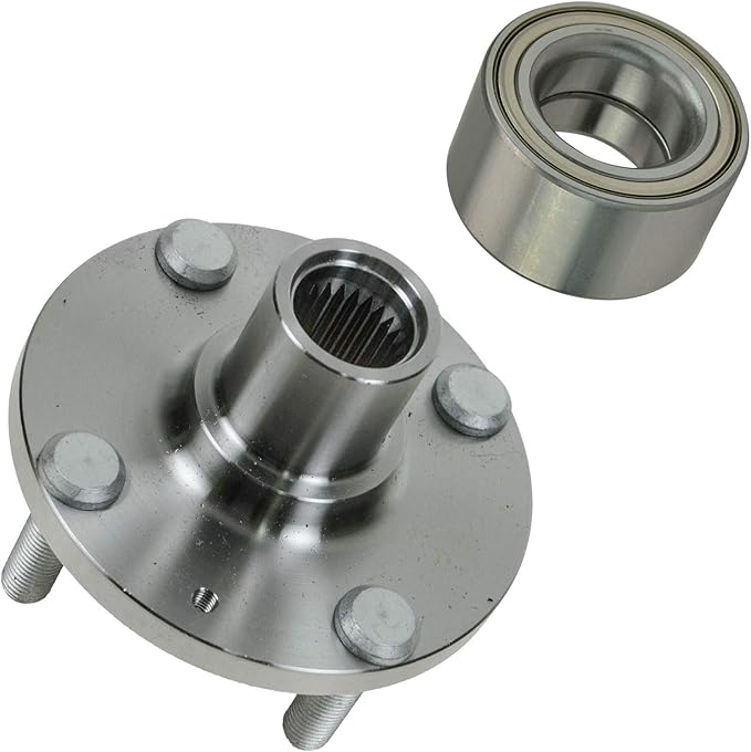 TRQ 2 Piece Front Wheel Bearing & Hub Assembly Set Compatible with 2000-2010 Hyundai Accent 2006-2011 Kia Rio Rio5