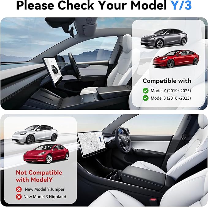Under Screen Storage Box for Tesla 2020-2025 Model Y 2020-2023 Model 3, Hidden Design & Stable Installation, Hiddenable Privacy Storage with Anti-Slip Silicone Pad for Model Y 3 Accessories