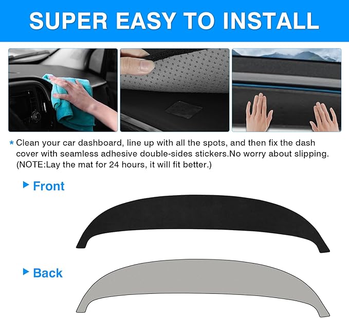Autorder Dashboard Cover Mat for Tesla Model Y 2025 2026 Accessories Dash Cover Upgrade Flannel Dash Mat Sunshade Glare UV Rays Protector