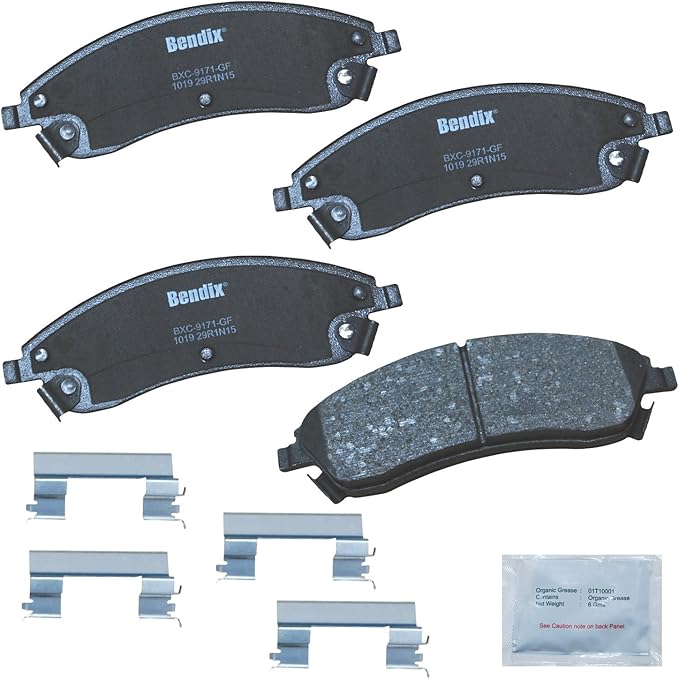 Bendix Priority1 CFC1019 Ceramic Front Brake Pads for Cadillac CTS 2007-2006, SRX 2009-2004, STS 2008-2005, Pontiac Bonneville 2005-2004
