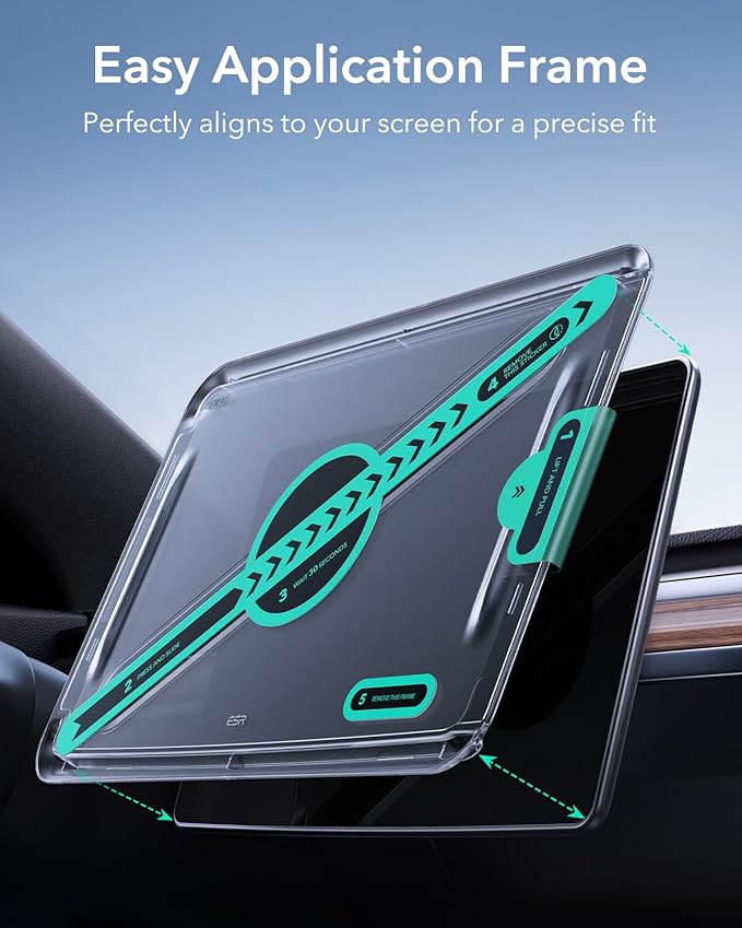 ESR Tempered-Glass Screen Protector for Tesla Model 3 Highland (2024), Matte Glass Film with Alignment Kit, Scratch and Shock Resistant, Bubble Free and Fingerprint Resistant