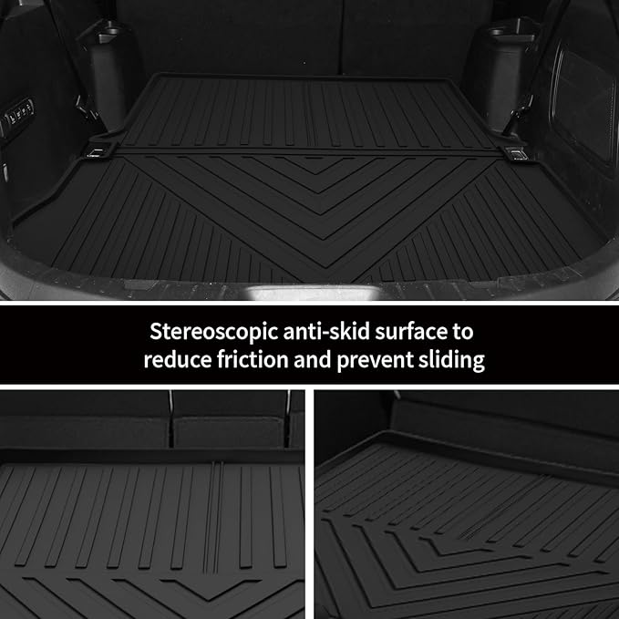 Custom for 2011-2019 Ford Explorer Cargo Mats Trunk Liner with 3rd Rear Seat Backrest Mat All Weather TPE Protection Mat Accessories (for 2011-2019 Ford Explorer)