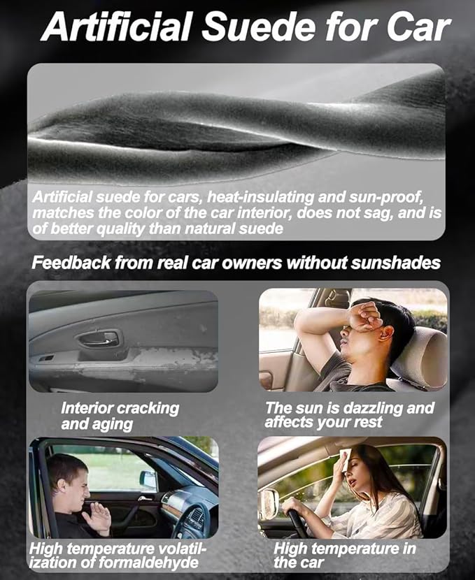 Roof Sunshade Compatible with Tesla Model S 2014-2018 Interior Accessories,Soft Suede Sunroof Sun Shade, No Sag Foldable Roof Glass Shade(Only for Openable Sunroof)