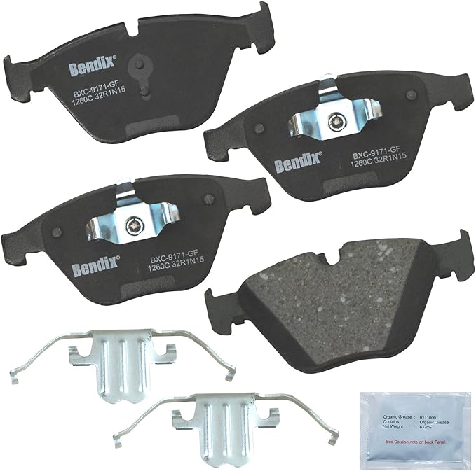 Bendix Priority1 CFC1260C Ceramic Front Brake Pads for BMW 323i 2009-2008, 328i 2011-2007, 328i 2013, 328i xDrive 2011-2010, 328xi 2008, X1 2015-2012