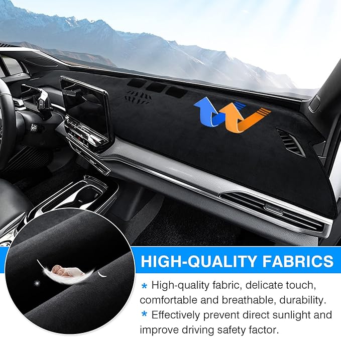 Autorder Dashboard Cover Mat for Volkswagen ID.4 VW ID4 2021-2025 2026 Accessories Dash Cover Flannel Dash Mat Sunshade Glare UV Rays Protector