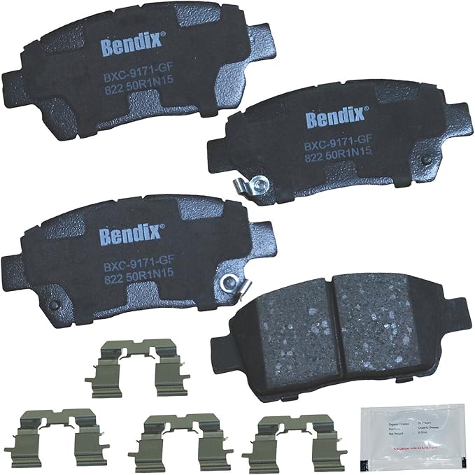 Bendix Priority1 CFC822 Ceramic Front Brake Pads for FAW F4 2008, F5 2009-2008, Scion iQ 2012, Toyota Celica 2000, Echo 2002-2001, MR2 Spyder 2001-2000, Prius 2002-2001