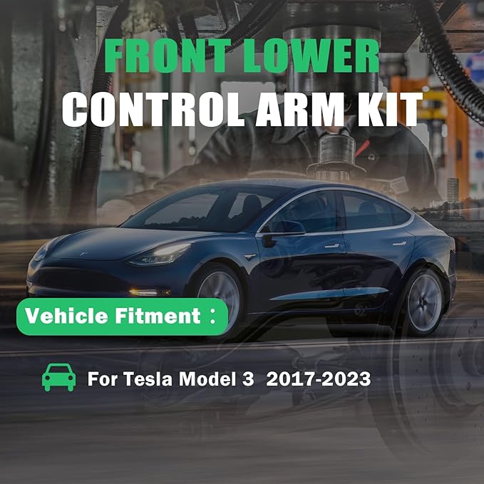 Front Lower Control Arm Kit for Tesla Model 3 2017-2018-2019-2020-2021-2022-2023 - Reference Numbers 104434100D *2,104435400A,104435900A