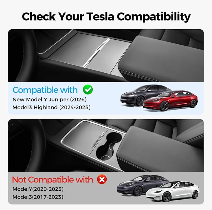 USB Hub for Tesla Model Y Juniper Accessories 2026 & Model 3 Highland 2025 Accessories, Hidden Console Phone Charger Hub, Center Console Interior (2-Type C for ModelY/3 Juniper&Highland)