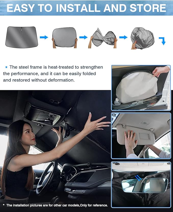 Karltys Windshield Sun Shade for 2022-2025 2026 Lexus NX NX250 NX350 NX350h NX450h+ Accessories, UPF50+ Reflective Front Window Sunshade for Lexus NX Foldable Sun Visor Protector Keep Car Cooler