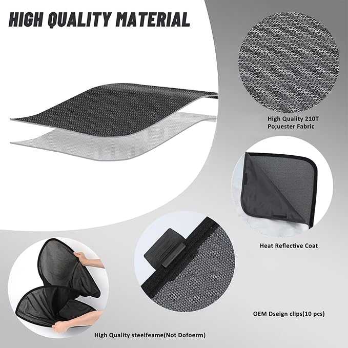 Sunshade Roof for 2025 Tesla Model Y: Sunroof/Rear Window Sunshade/Glass Sunroof Shade Upgraded Double-Layer Design for Tesla 3 Accessories, Window Insulation UV & Heat Protection,No Gaps&Sagging