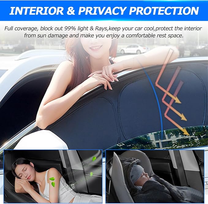 Karltys 3PCS Windshield Sun Shade for Nissan Frontier 2022-2025, Thickened Reflective Front and Side Window Sunshade Custom Fit Frontier, Foldable Sun Visor Protector Blocks Heat UV Rays