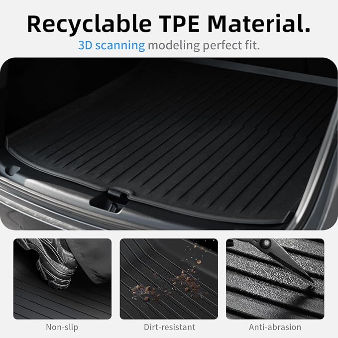 All Weather Cargo Liners for New 2025 2026 Tesla Model Y Juniper Trunk Mat with Front and Rear Frunk Trunk Tray Mats Protector Anti-Slip TPE Accessories (3PCS)