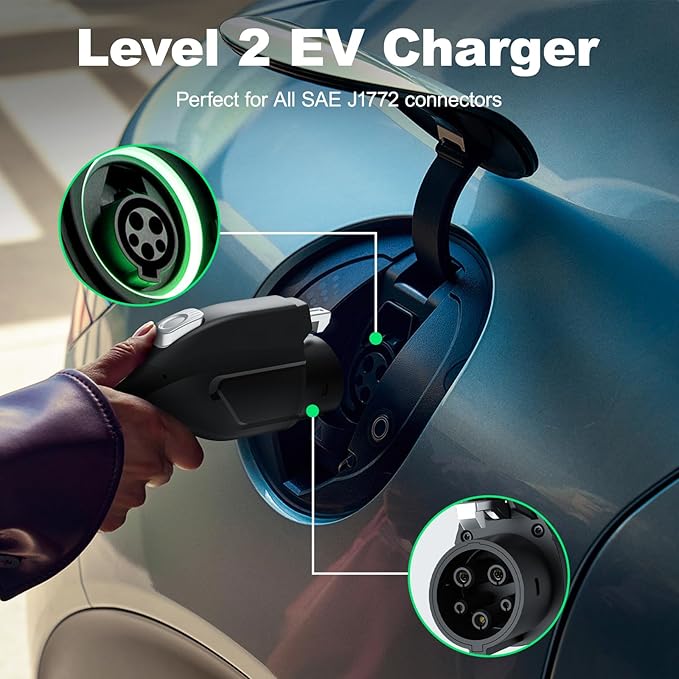 Level 2 EV Charger, 32A/7KW Electric Vehicle Portable Charger with 20FT Cable, Home EV Charging Station, 240V NEMA 14-50 Plug, for All SAE J1772