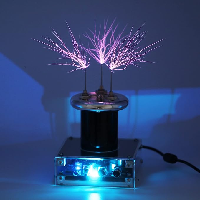 JZENT Bluetooth Music Tesla Coil SSTC Desktop Toy Plasma Loudspeaker Arc Generator Wireless Transmission Teaching Demonstration Experiment Model JE-28