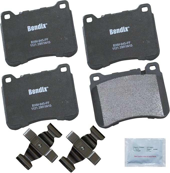 Bendix Priority1 CFM1121 Semi-Metallic Brake Pads for Mercedes-Benz C230 2007-2003, C240 2004-2002, C320 2005-2002, CLK280 2009-2007, CLK350 2009-2006, SLK200 2011-2003, SLK300 2011, SLK350 2011-2006