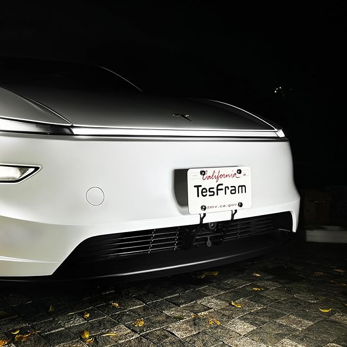 2026 Tesla Model Y Juniper Front License Plate Holder - Paint-Safe & Lockable & No Block Camera Visibility, No Drill License Plate Mounting Kit with Anti-Theft Features