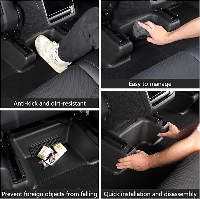 9 Pieces of Front Seat Rail Protectors, for Tesla Model Y Juniper 2025 2026 Floor Mats Seat Track Scratch- TPE Suitable for Model Y Juniper Accessories in Black