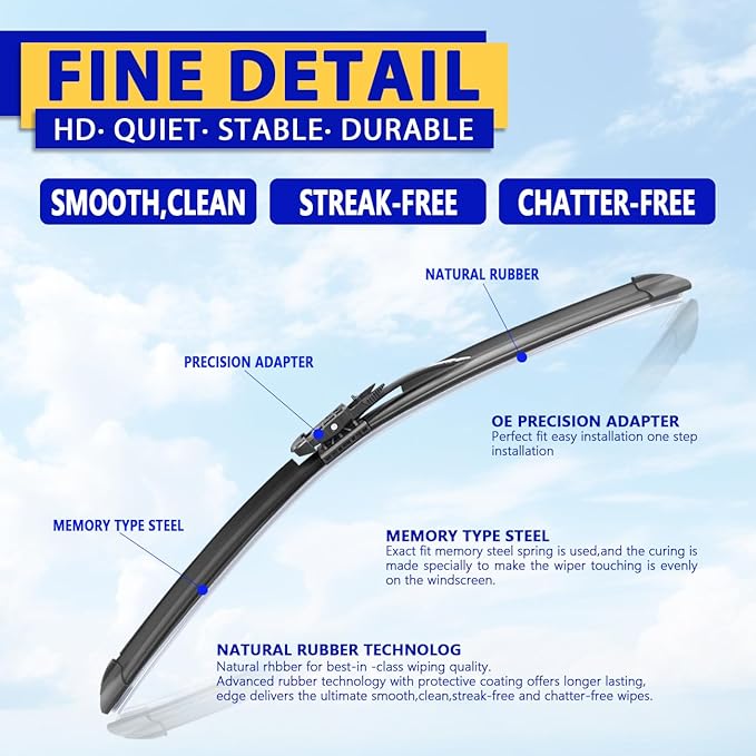 Wiper Blades for Tesla Model X, 28" + 18"(Pack of 2) Windshield Wipers with Integrated Washing, Automotive Replacement Front Windshield Wiper Blades for My Car, All-Seasons Applicable