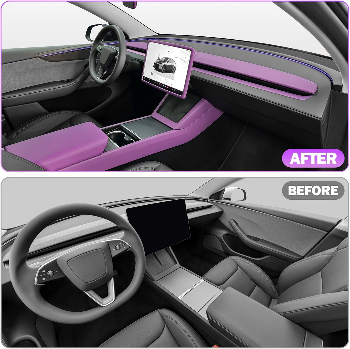 Purple Interior Covers Trims Kit for Tesla Model Y/3 Accessories 2024-2026
