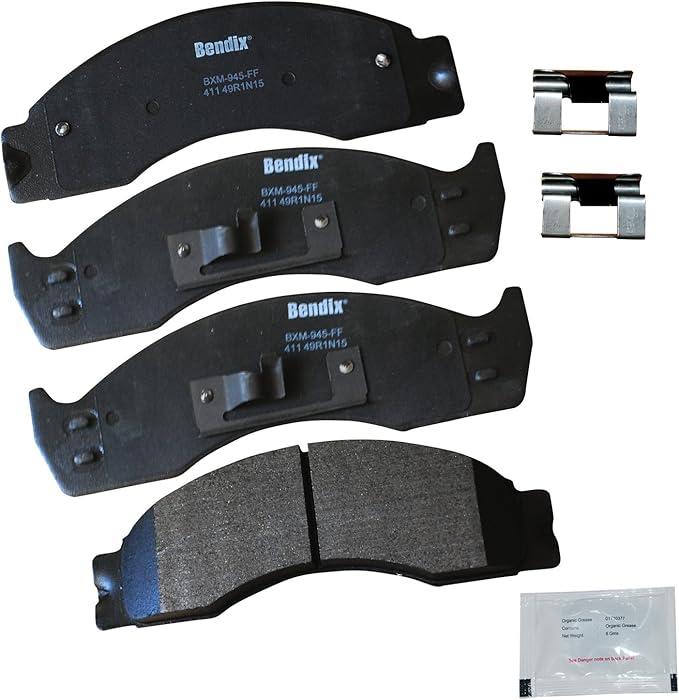 Bendix Priority1 CFM411 Semi-Metallic Brake Pads for Select Models Ford Econoline Super Duty,E-450,E-550,F-53 Motorhome Chassis,F-59 Commercial Stripped,F-450 Duty,F-Super Duty