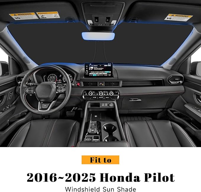 Car Windshield Sun Shade for Honda 2016-2025 2026 Pilot Accessories (OEM Design) Reflective Foldable Heat Insulation Sunshade for Ultimate Protection