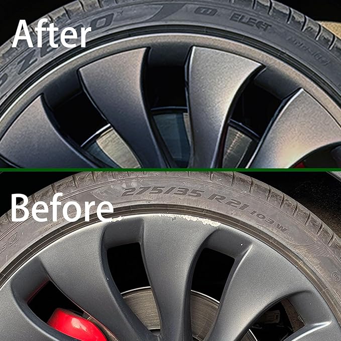 for Tesla Model Y 21 Inch Wheel Rim Protector Hubcaps Uberturbine Wheels Rim Cover Tire Trim Rings Matte Black 4Pcs Model Y Accessories
