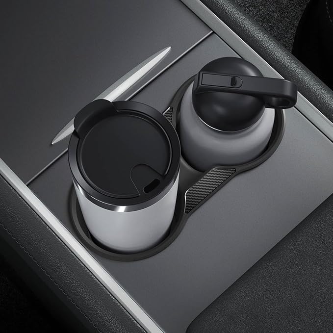 Spigen Cup Holder Insert Relaxed Grip for Tesla Model Y (2021-2024) & Model 3 (2021-2023) [Not Compatible with Model Y Juniper (2025/26) and Model 3 Highland (2024/25) - (Up to Trenta Cups)