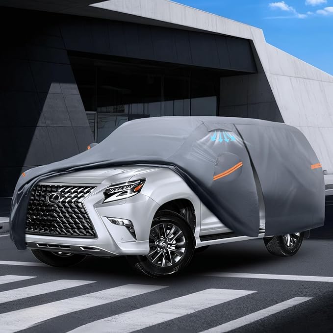 Waterproof Lexus GX(2013-2026) Car Cover with Breathable Vents, [2025 Upgrade] Premium Covers with Cotton Liner and Zipper Door,Sun Rain Snow Dust Uv Protection.(Gift with Towel)