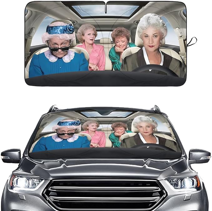 Horror Windshield Sun Shade for Car SUV Truck (55x30 Inches), Front Window Visor for Windows, Protector Blocks UV