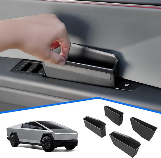 ELECFRESH 4 Door Handle Storage Box for Cybertruck Accessories, Inner Door Handle Phone Holder Front and Rear Grab Tray Pocket Storage ABS Plastic for Cybertruck Accessories 2026 2025 2024 4 PCS
